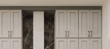 LG — Lunar Gray cabinetry shown in an IQ+ catalog kitchen example