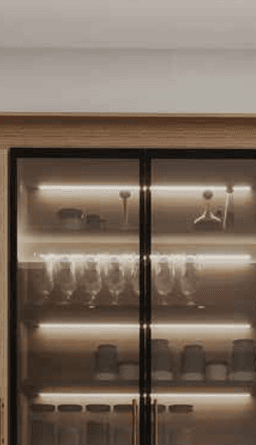 MG — Midnight Glass cabinetry shown in an IQ+ catalog kitchen example