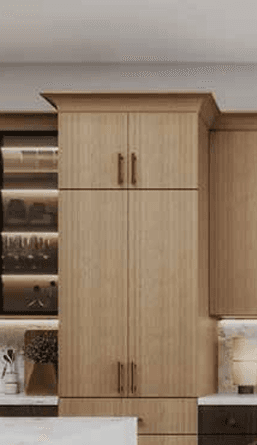 OB — Oak Blonde cabinetry shown in an IQ+ catalog kitchen example