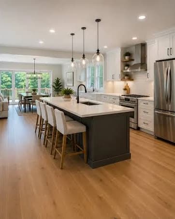 Open-plan kitchen — after