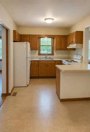 Open-plan kitchen — before